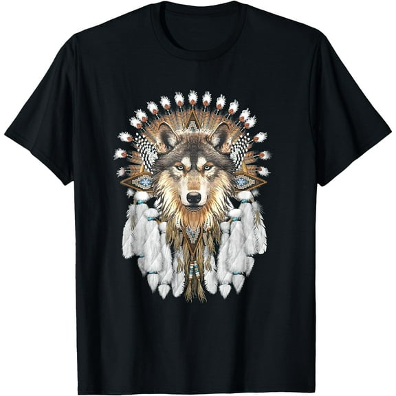 Native American Wolf Feather Unisex T-Shirt for Men Women Kids Toddler