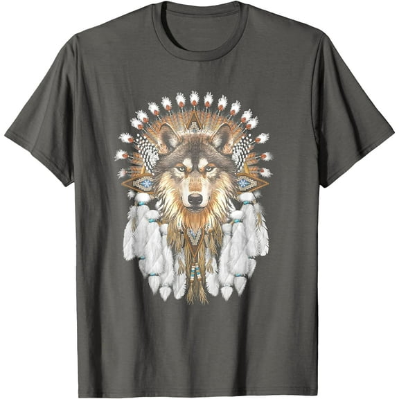 Native American Wolf Feather Unisex T-Shirt for Men Women Kids Toddler