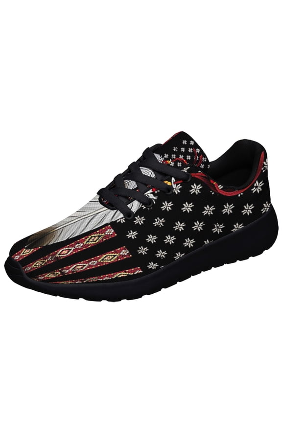 Native American flag Eagle Feather Shoes Sneakers Black Size 13