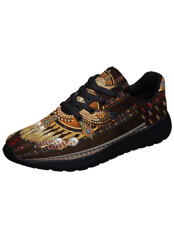 Native American flag Eagle Shoes Sneakers for Women Men Black Size 12