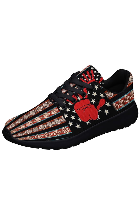 Native American flag Indigenous Shoes Sneakers for Women Men Black Size 9