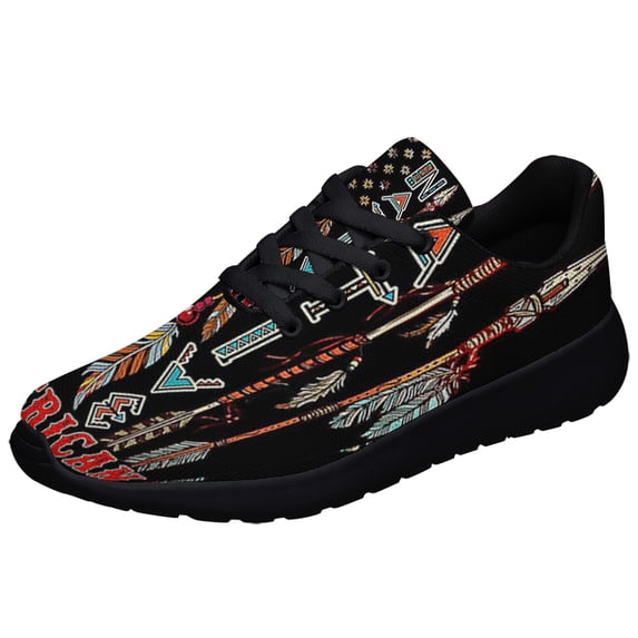 Native American flag Pride Feather Shoes Sneakers Black Size 11.5
