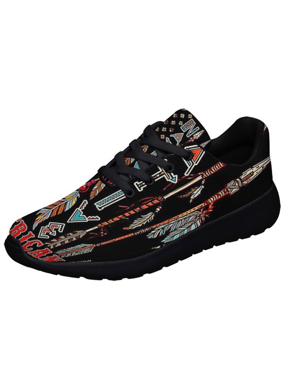 Native American flag Pride Feather Shoes Sneakers Black Size 6