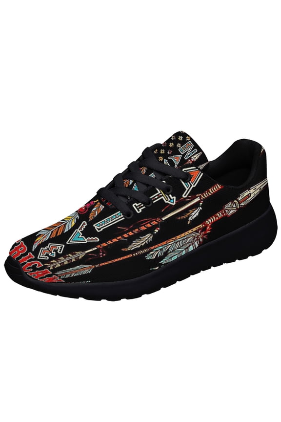 Native American flag Pride Feather Shoes Sneakers Black Size 7.5