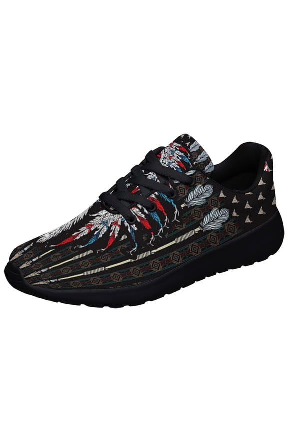 Native American flag Shoes Sneakers for Women Men Black Size 3.5