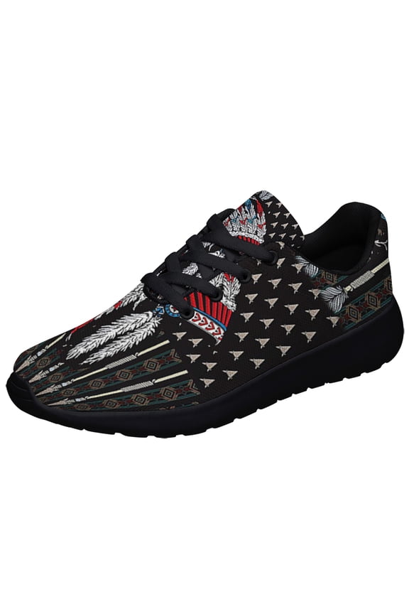 Native American flag Shoes Sneakers for Women Men Black Size 3.5