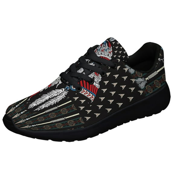 Native American flag Shoes Sneakers for Women Men Black Size 9