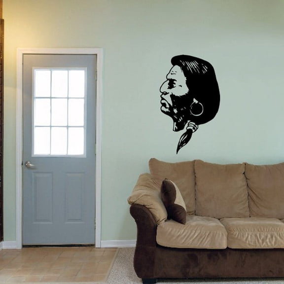 Native American with Earring Decal - 36 Inches