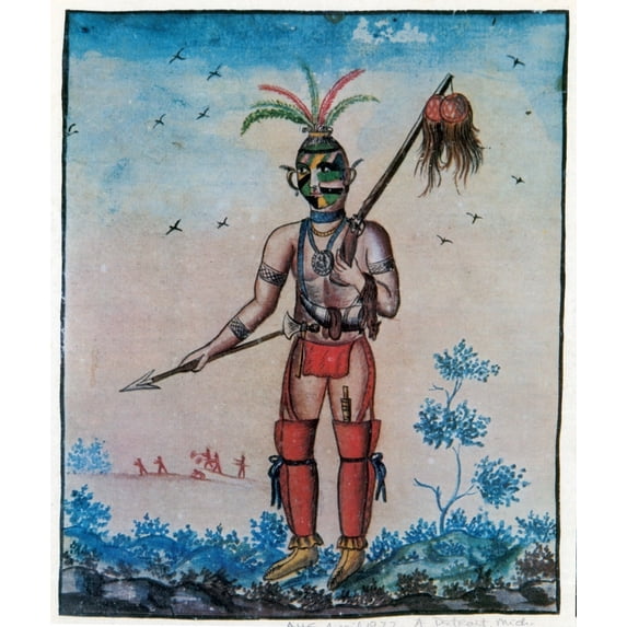 Native American with Scalps, 18th Century Poster Print by Science Source (24 x 36)