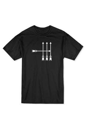 Native Arrows Men Black T-Shirt, Male x-Large