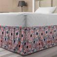 thumbnail image 1 of Native Bed Skirt, Indigenous Mayan Pattern with Animals and National Motifs in Circles, Elastic Bedskirt Dust Ruffle Wrap Around for Bedding Decor, 4 Sizes, Vermilion Dark Blue, by Ambesonne, 1 of 2