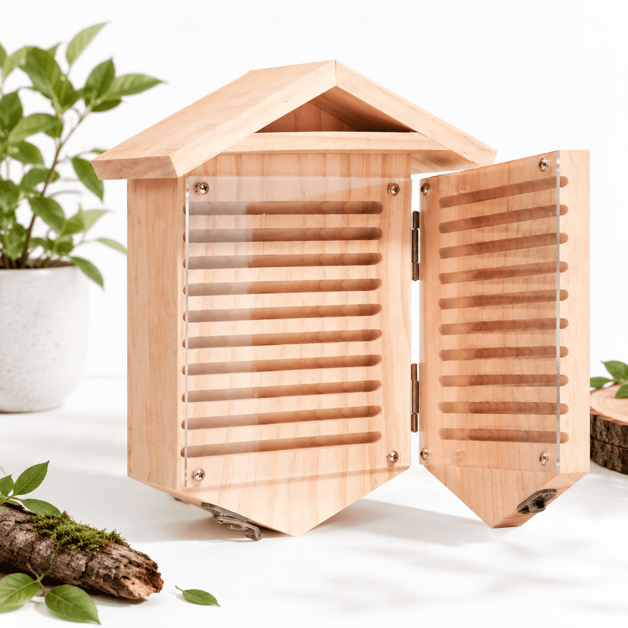Native Bee Observatory Mason Bee House for Pollinating Bees, Weather ...