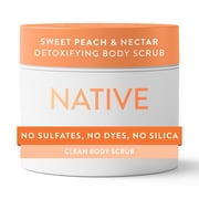 Native Detoxifying Body Scrub, Sweet Peach & Nectar, Gentle Exfoliation for Sensitive Skin, Plant Based Ingredients, for Women, 12 oz