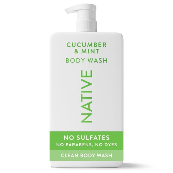 Native Body Wash for Women & Men, Sulfate Free, Cucumber & Mint, 36 fl oz