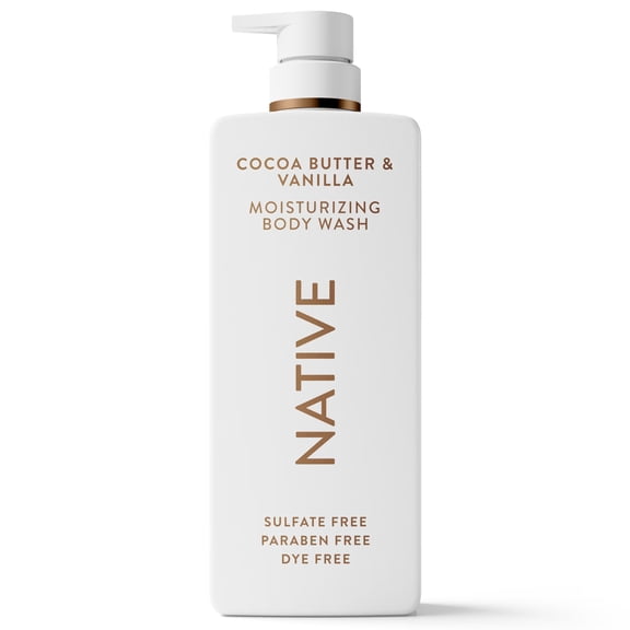 Native Moisturizing Body Wash, Cocoa Butter & Vanilla, Sulfate Free, 22 fl oz