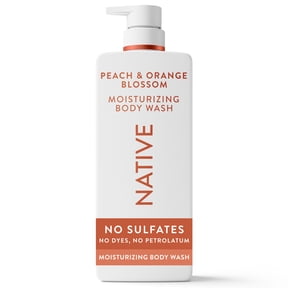 Native Moisturizing Body Wash, Sulfate Free, with Shea Butter, Peach & Orange Blossom, 22 fl oz