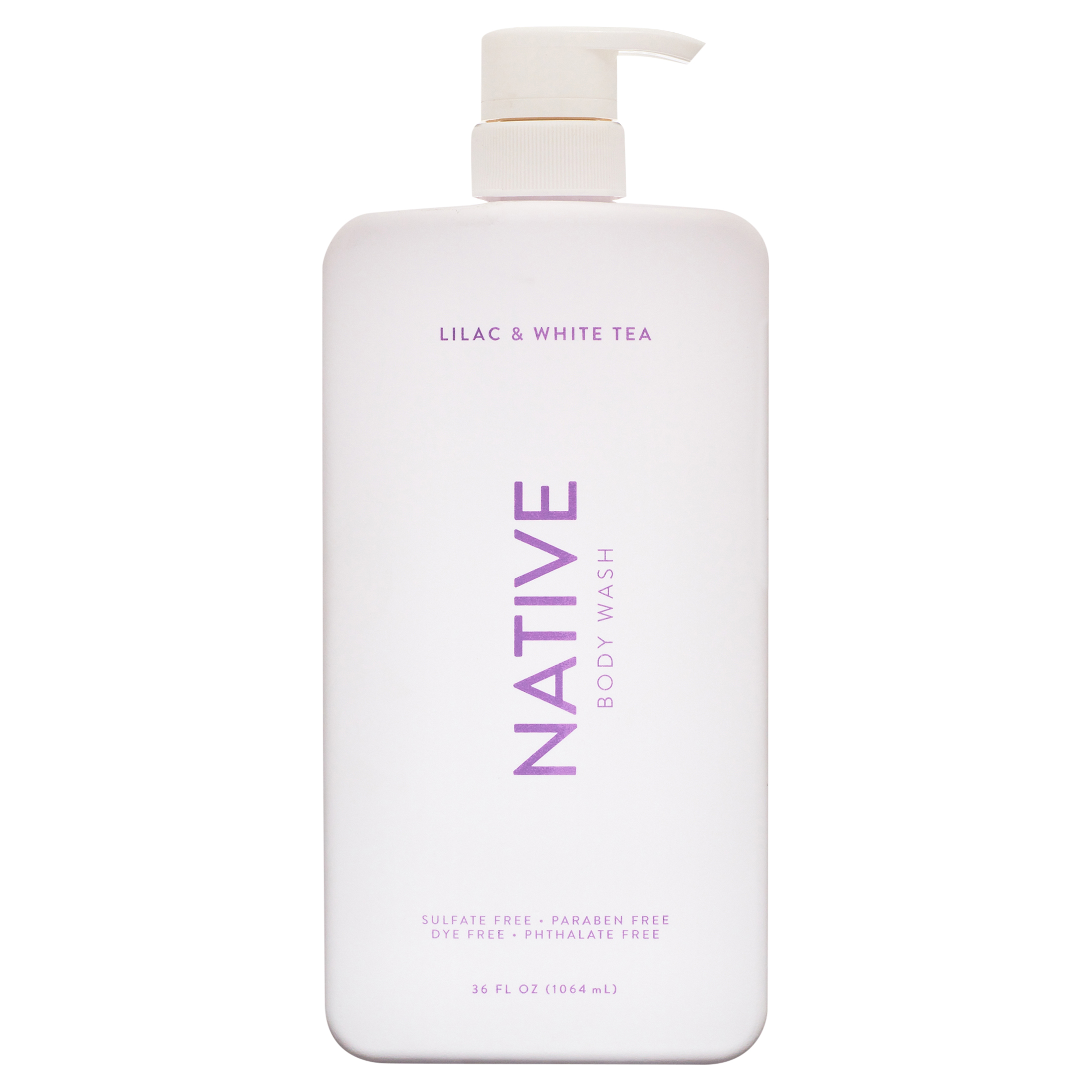 Native Body Wash Pump, Lilac & White Tea, Sulfate Free, Paraben Free, for Men and Women, 36 oz - image 1 of 6