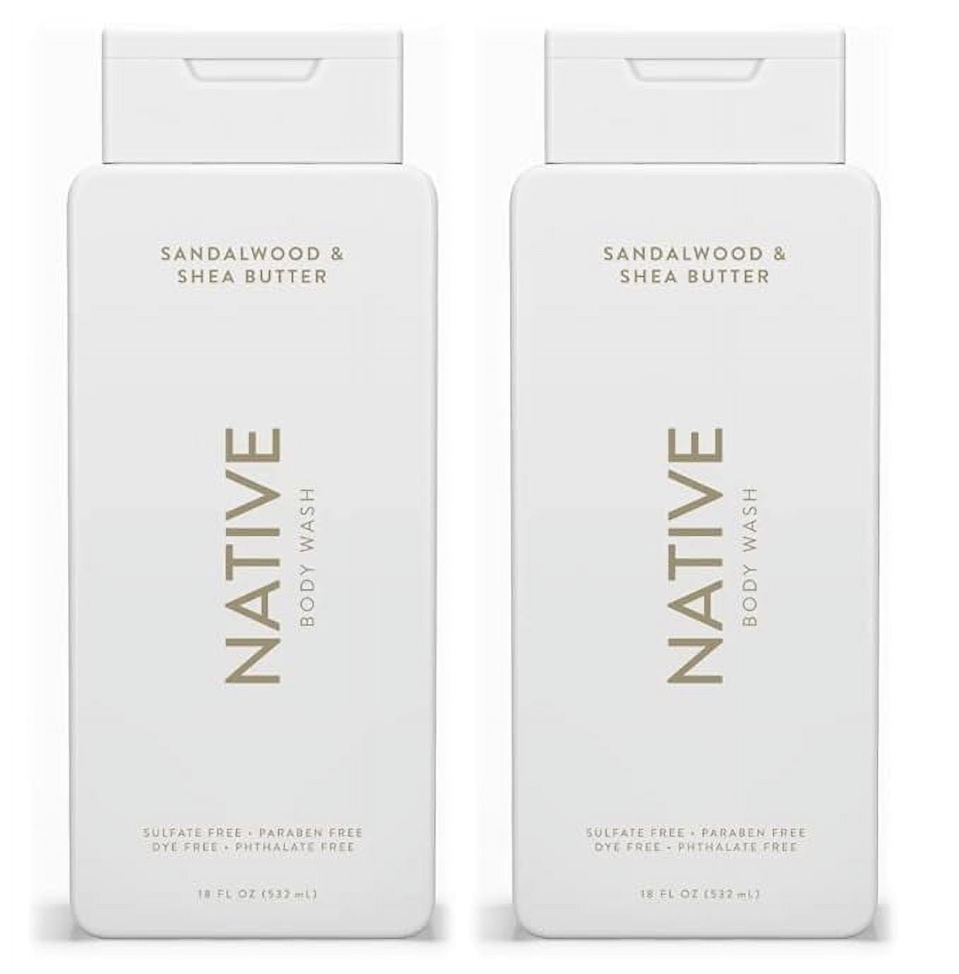 Native Body Wash Sandalwood Shea Butter 18oz (2 Pack)