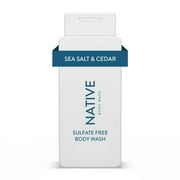Native Body Wash, Sea Salt & Cedar, Sulfate Free, Paraben Free, for Men and Women, 18 oz