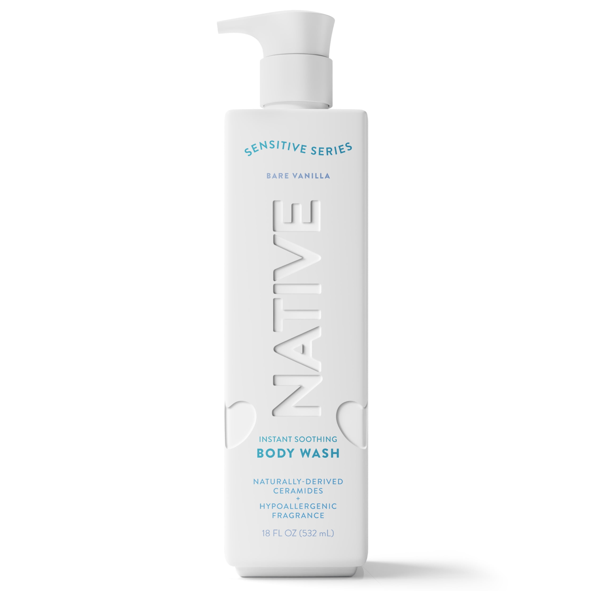 Native Body Wash Sensitive Skin, Bare Vanilla, 18 FL Oz