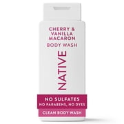 Native Body Wash, Cherry & Vanilla Macaron, Sulfate Free, for Women & Men, 18 fl oz