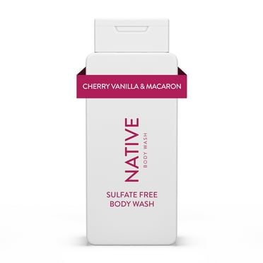 Native Body Wash, Sulfate Free, Cherry & Vanilla Macaron, for Women and Men, 18 oz
