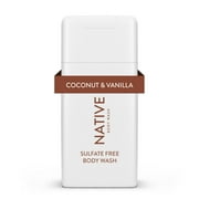 Native Body Wash, Sulfate Free, Coconut & Vanilla, for Women and Men, Travel Size 3 oz
