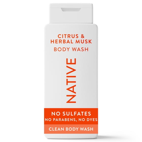Native Body Wash, Sulfate Free, for Women & Men, Citrus & Herbal Musk, 18 fl oz