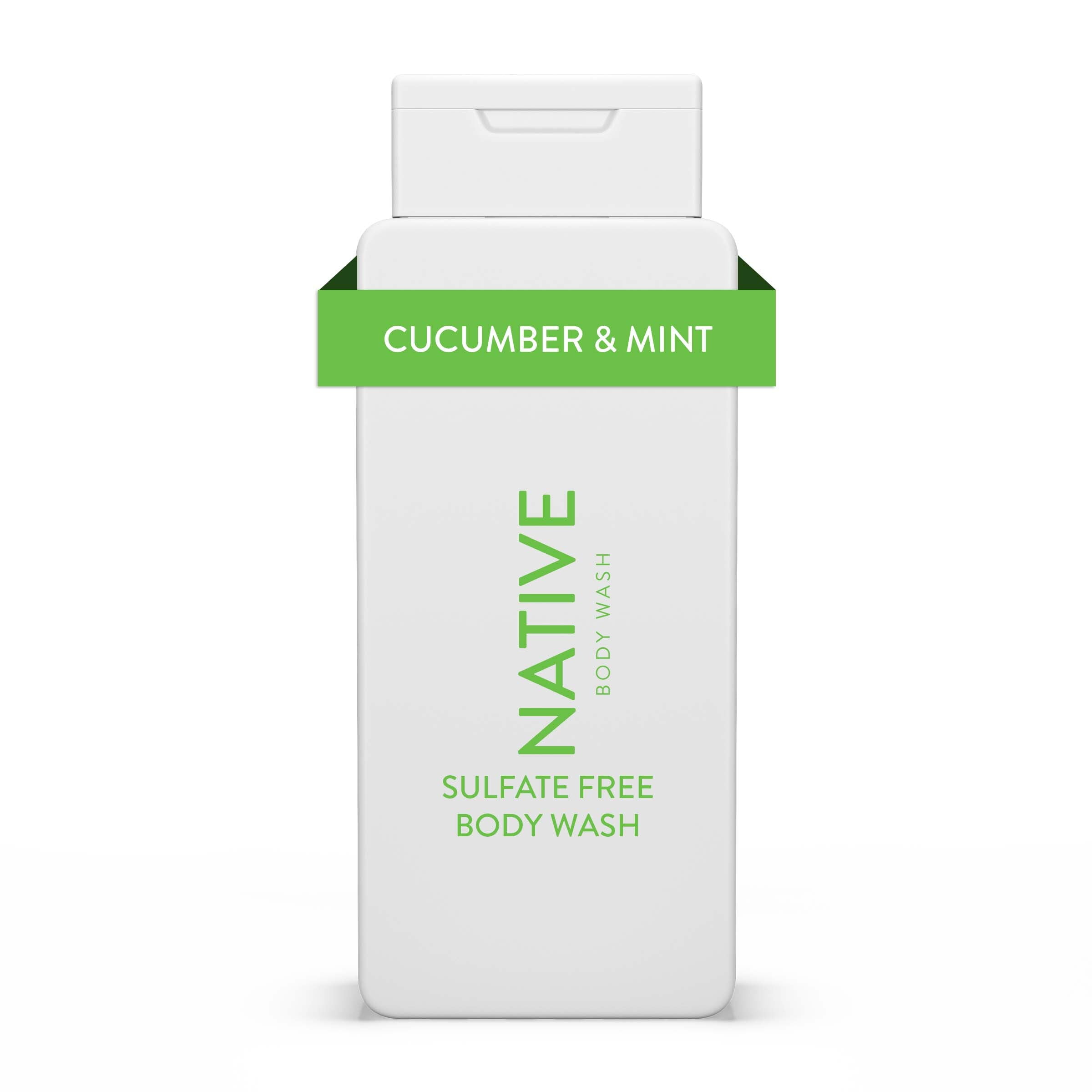 Native Body Wash, Sulfate Free, Paraben Free, Cucumber & Mint, for Women and Men, 18 oz