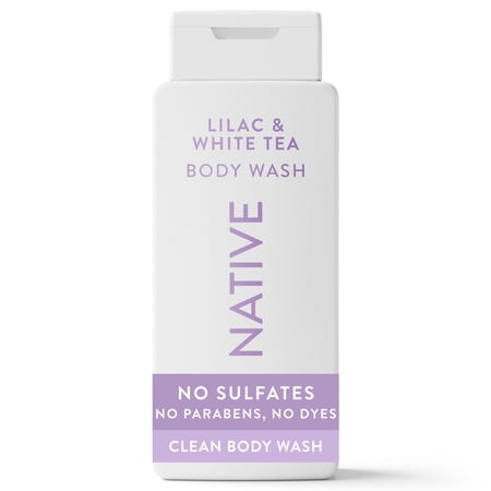 Native Body Wash for Women & Men, Sulfate Free, Lilac & White Tea Scent, 18 fl oz