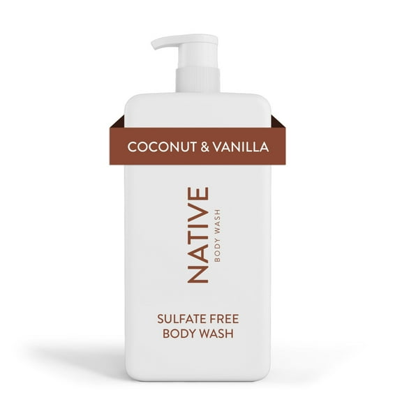 Native Body Wash, Sulfate Free, Coconut & Vanilla, for Women and Men, 36 oz