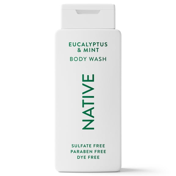 Native Body Wash, Eucalypts & Mint, Sulfate Free, Naturally Derived Ingredients, 24hr Freshness, for Women & Men, 18fl oz