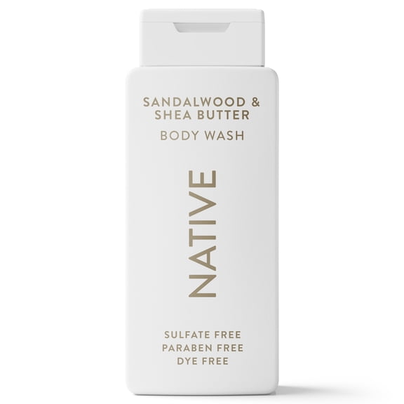 Native Body Wash, Sulfate Free, Sandalwood & Shea Butter, for Women and Men, 18 fl oz