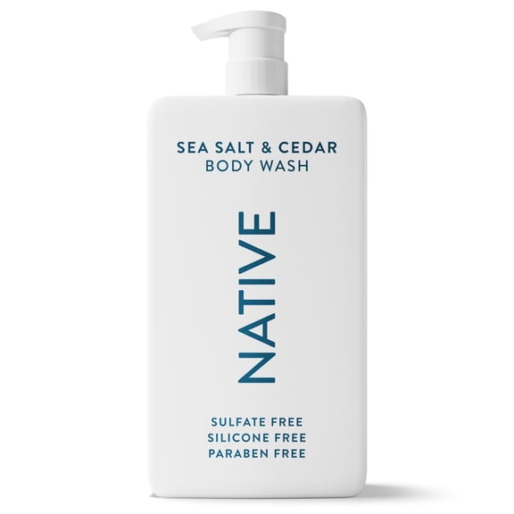 Native Body Wash for Women & Men, Sulfate Free, Sea Salt & Cedar, 36 fl oz