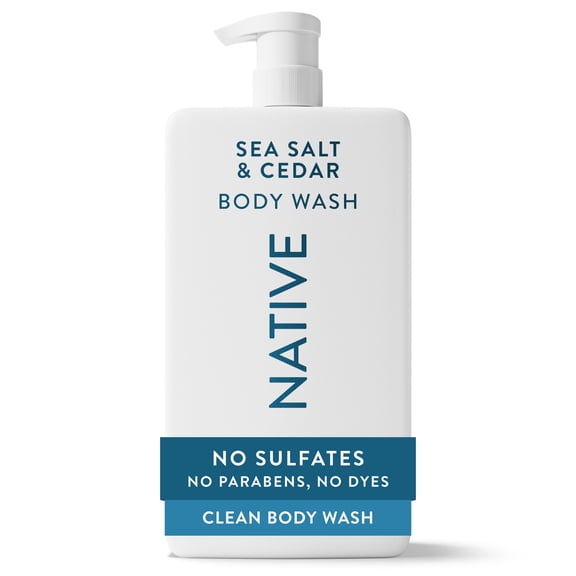 Native Body Wash, Sea Salt & Cedar, Sulfate Free, for Women & Men, 36 fl oz