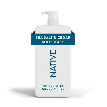 Native Body Wash, Sulfate Free, Paraben Free, Sea Salt & Cedar, for Women and Men, 36 oz