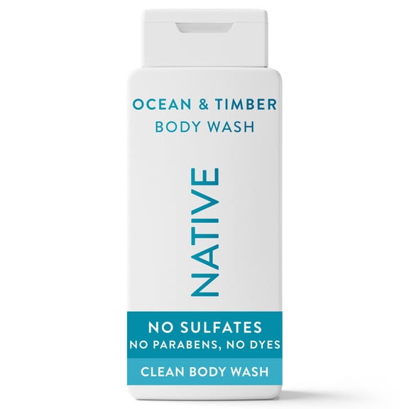 Native Body Wash for Women & Men, Sulfate Free, Ocean & Timber, 18 fl oz