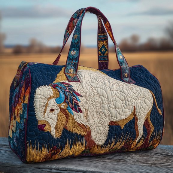 Native Buffalo Quilted Duffle Bag