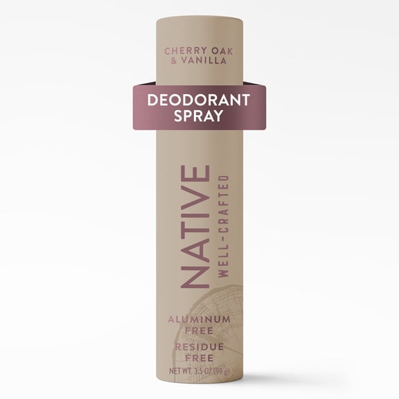 Native Aluminum Free Deodorant Spray for Men, Limited Edition Cherry Oak & Vanilla, 3.5 oz