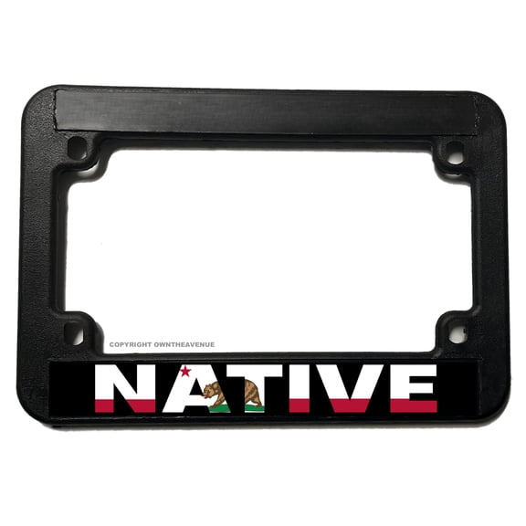 Native California Flag Motorcycle License Plate Frame