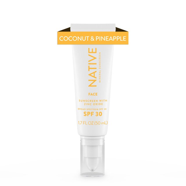 Native Coconut & Pineapple Mineral Sunscreen Face Lotion SPF 30, 1.7 oz