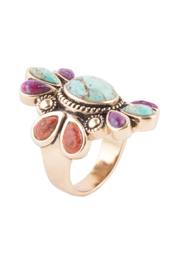Native Color Turquoise Multi Stone Ring
