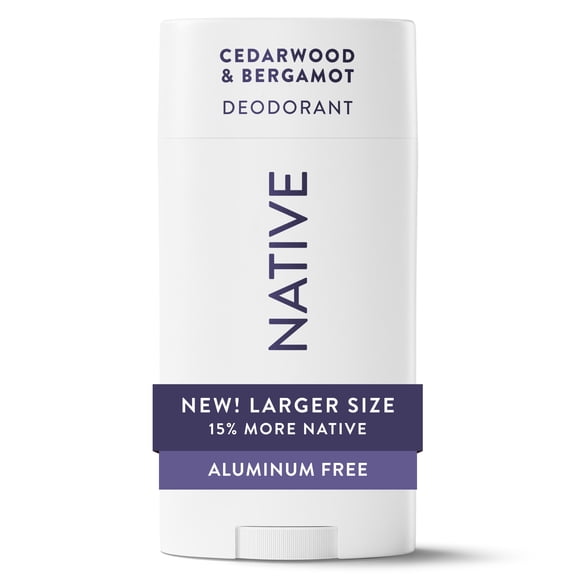 Native Aluminum Free Deodorant For Men, 72 Hour Deodorant, Cedarwood & Bergamot, 3.1oz