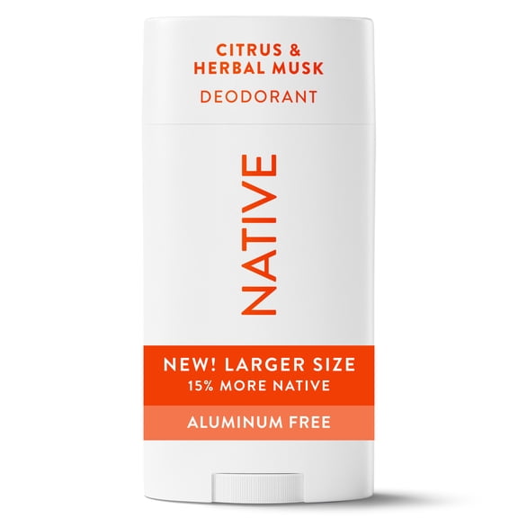 Native Deodorant For Men, Aluminum Free, 72 Hour Solid Deodorant Stick, Citrus & Herbal Musk, 3.1 oz