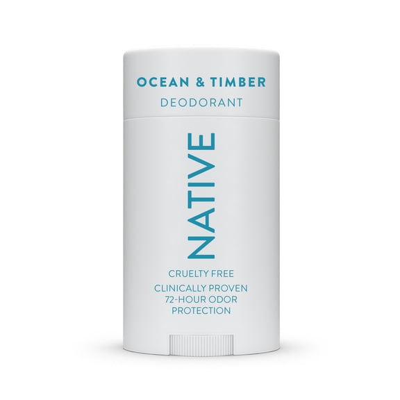 Native Aluminum Free Deodorant For Men, 72 Hour Solid Deodorant Stick, Ocean & Timber, 3.1oz