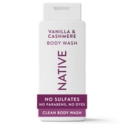 Native Body Wash, Vanilla & Cashmere, Sulfate Free, for Women & Men, 18 fl oz