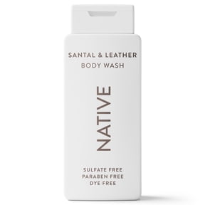 Native Body Wash for Women & Men, Sulfate Free, Santal & Leather,  18 fl oz