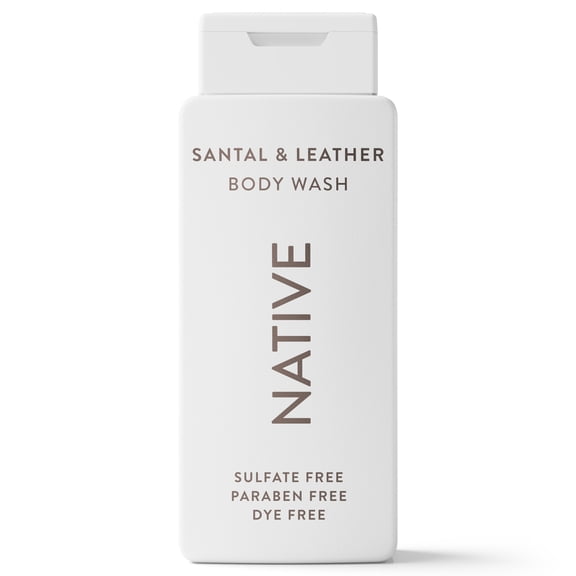 Native Body Wash for Women & Men, Sulfate Free, Santal & Leather, 18 fl oz