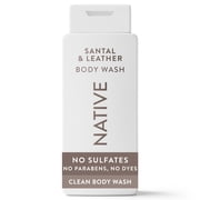 Native Body Wash for Women & Men, Sulfate Free, Santal & Leather, 18 fl oz