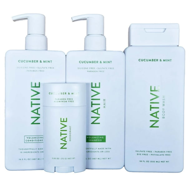 Native Cucumber Mint Set, Body Wash, Shampoo, Conditioner and Deodorant